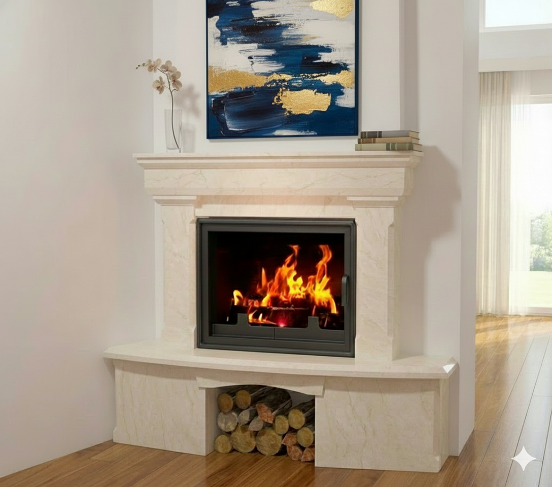 semineu pe lemne Cumpana. semineu din piatra naturala.